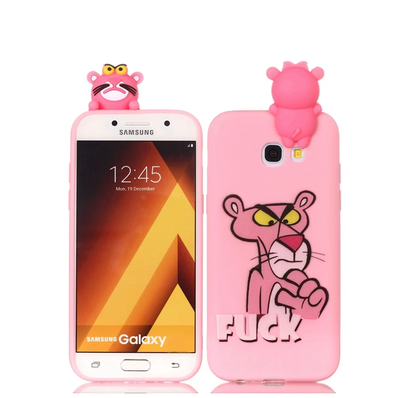 Pink Panther Etui для samsung Galaxy A5 чехол для телефона 3D Единорог Panda собачий силиконовый чехол на СПС Coque samsung A5 A3 случаев Caso - Цвет: Pink Panther