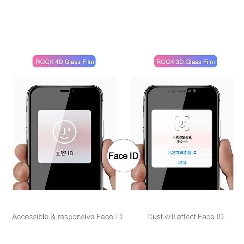 Закаленное стекло для iPhone X 8 7 6 ROCK Мягкий край высокой четкости анти синий свет