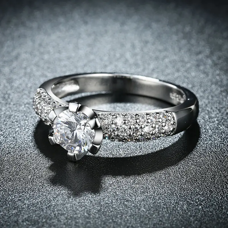 Женское кольцо с инкрустацией в виде сердца|cz rings|rings for women weddingrings |