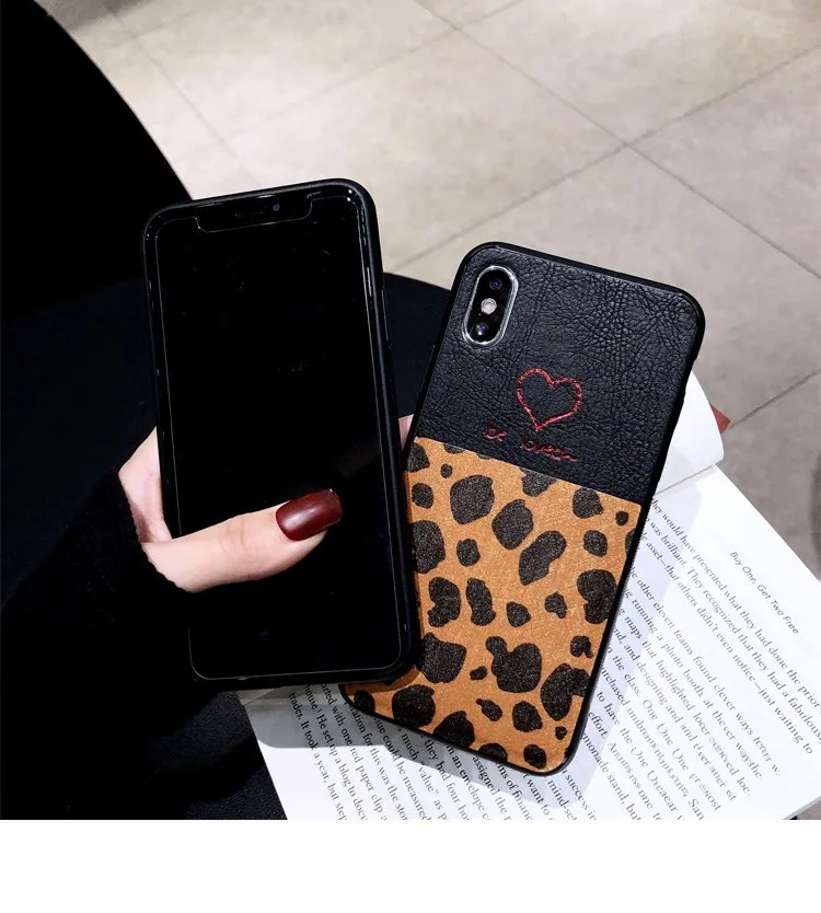 Роскошный чехол из искусственной кожи с леопардовым принтом для Iphone Xs Max Xr Мягкий