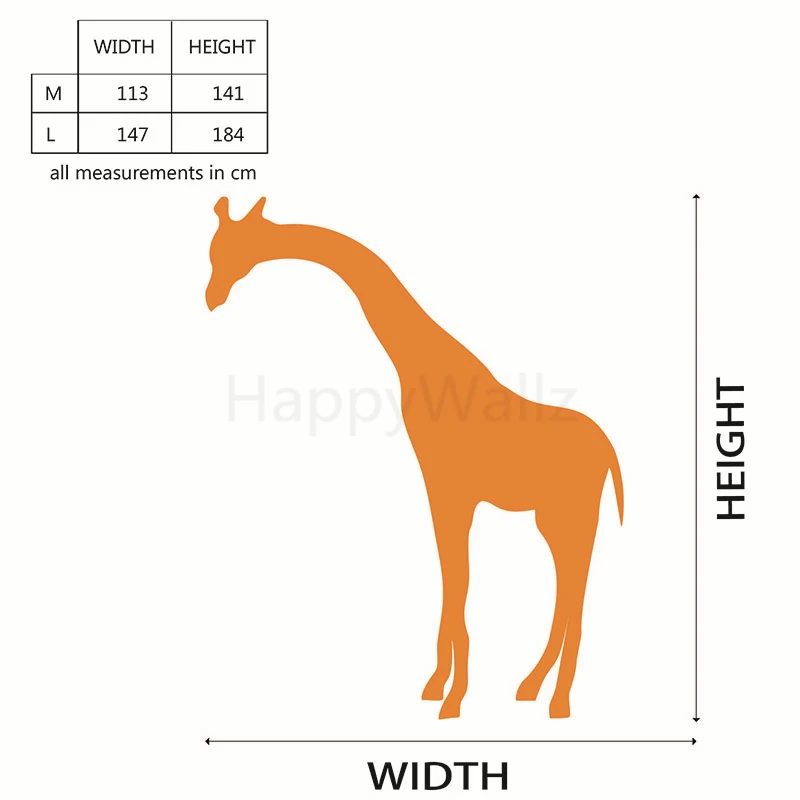 Наклейка на стену с изображением большого жирафа сделай сам детская комната