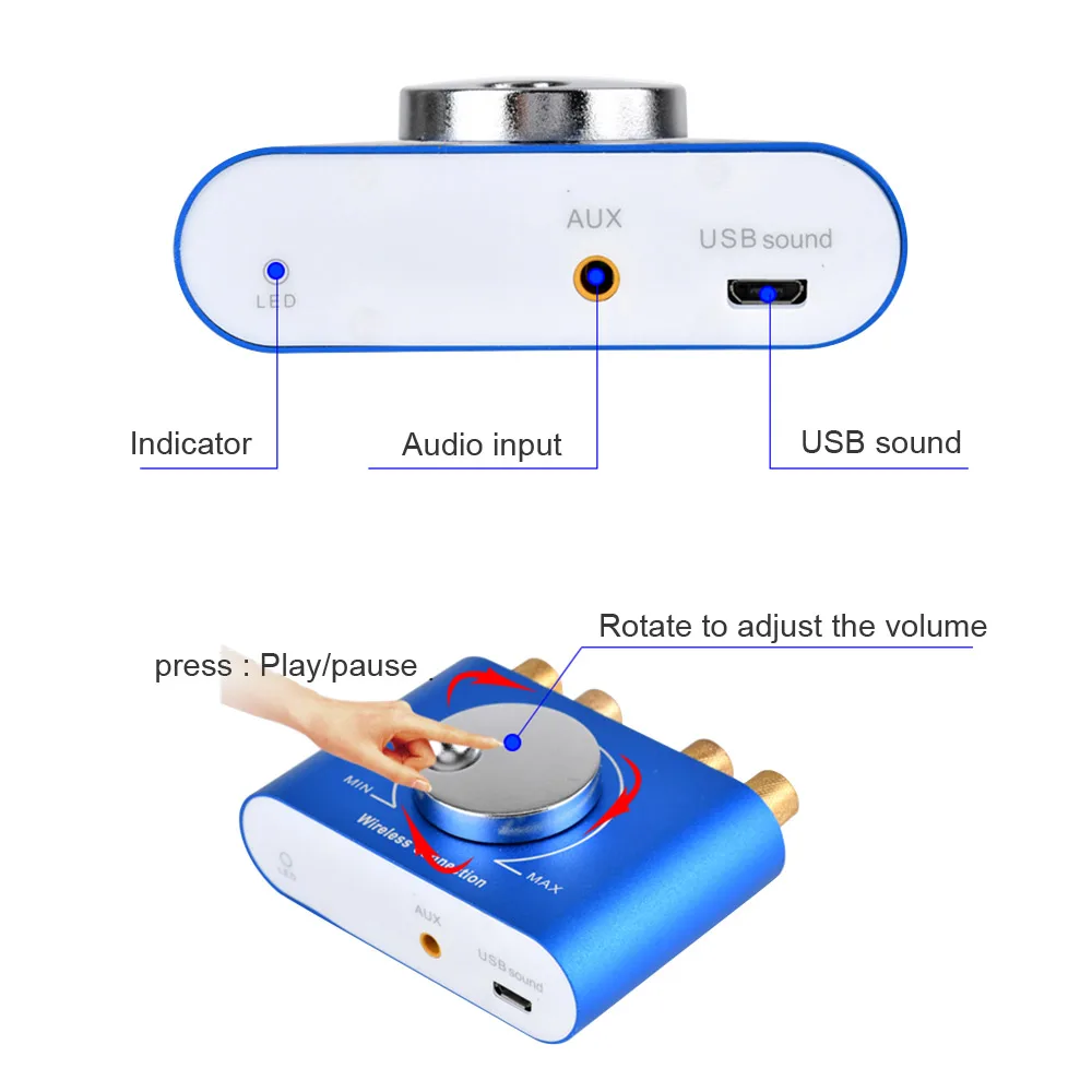 Мини усилитель AIYIMA Bluetooth 4 2 Hi Fi стерео 0 канала настольный аудио цифровой 60 Вт * для