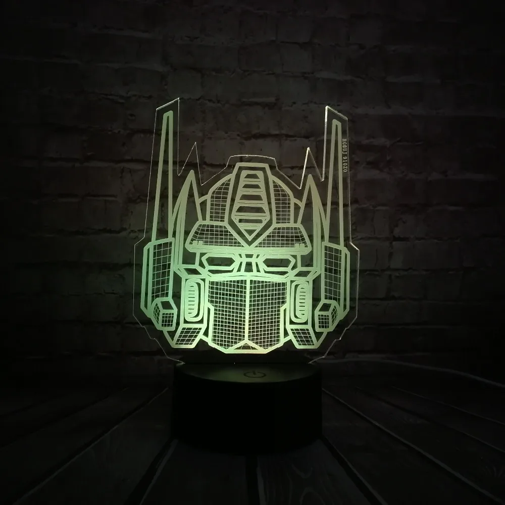 Иллюзия кино мультфильм 3D LED USB лампа Трансформеры маска Декор Лава последний