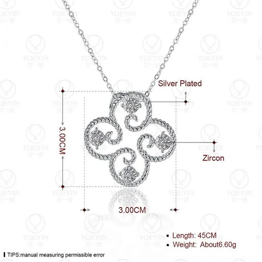 Lucky Flower серебро 925 пробы цветное ожерелье четыре листа клевера Женские Ювелирные