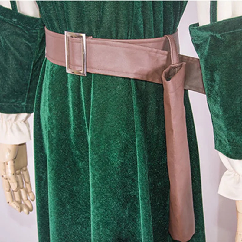 Анимационный фильм смелая Принцесса Мерида Косплей бархатный костюм зеленое