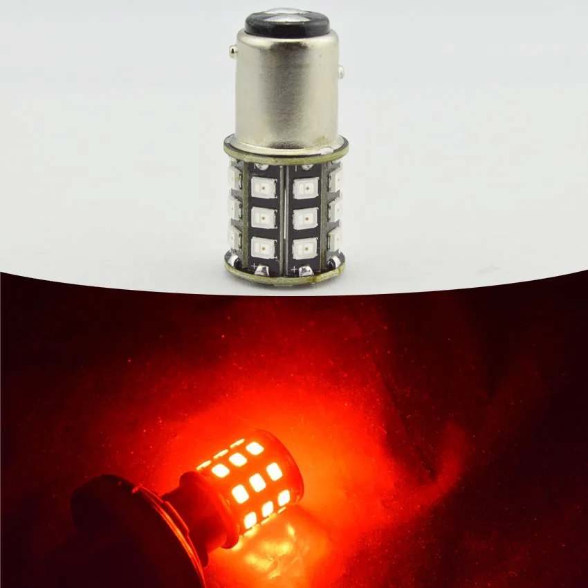2 шт. светодиодный светильник BAY15D P21/5 Вт BAZ15D P21/4 BAW15D PR21/5 33SMD 2835 красный 12 В 24