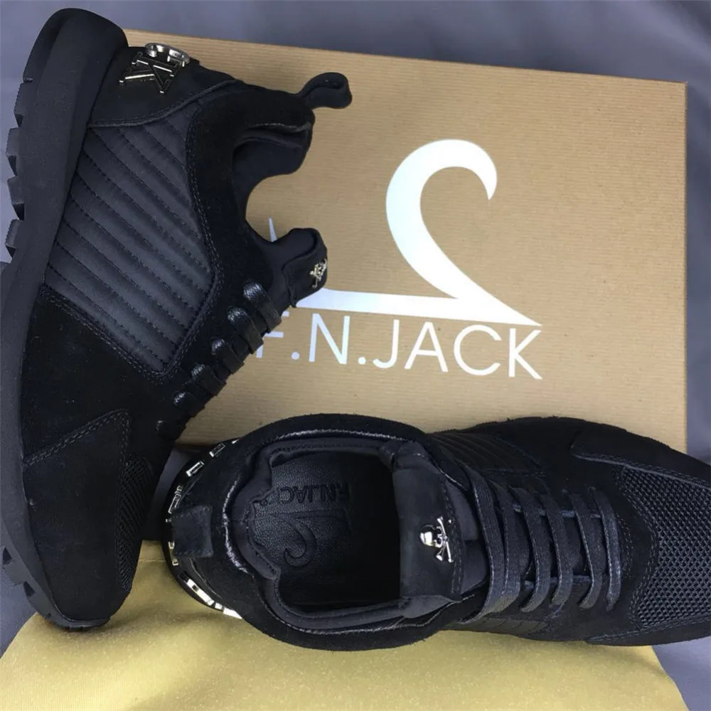 2018 новые мужские кроссовки F. N. JACK модные ботинки с черепом из замши и сетки | Обувь