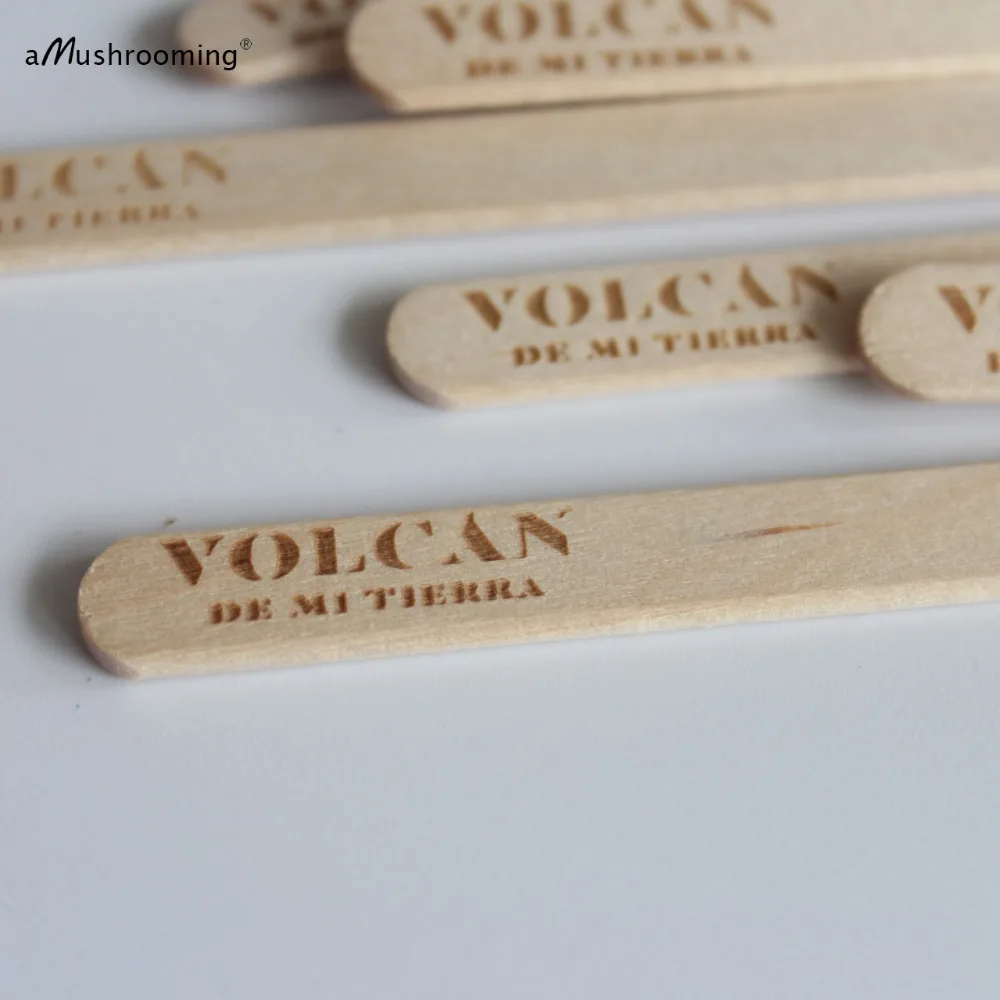 

Customized Logo Ice Cream Stick Wooden Sticks DIY icecream Bookmarks Rice Crispy Pop Sticks(1000) Company Monogram Hotel signs