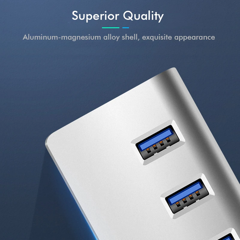 USB 3,0 концентратор алюминий 7 портов USB HUB высокая скорость 5 Гбит/с несколькими портами usb разветвитель адаптер usb 3 концентратор для ноутбука USB hab