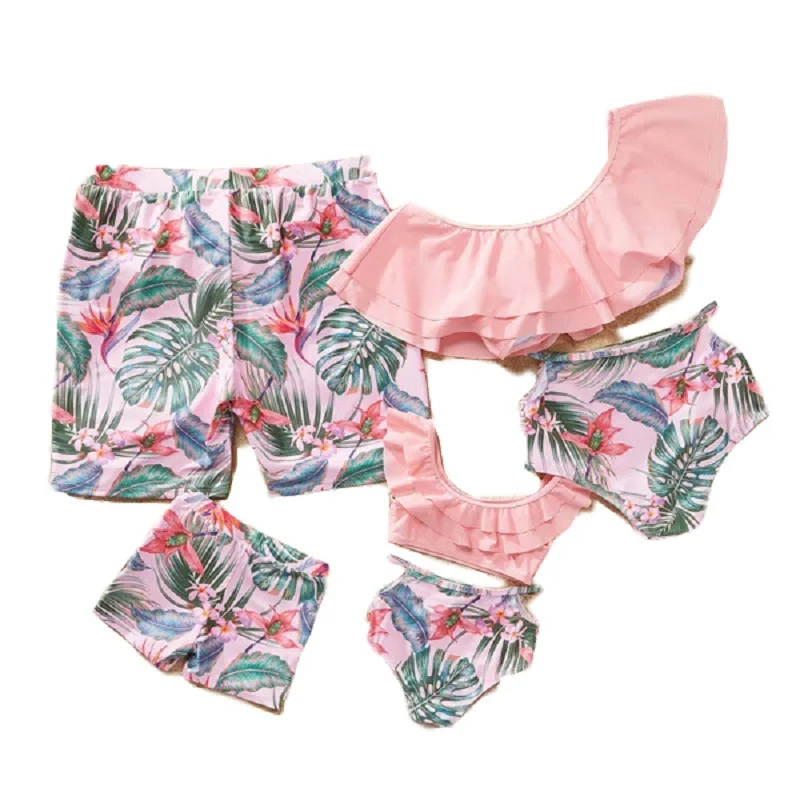 2020 парный купальник для матери и дочери семейные купальники одежда мамы бикини с