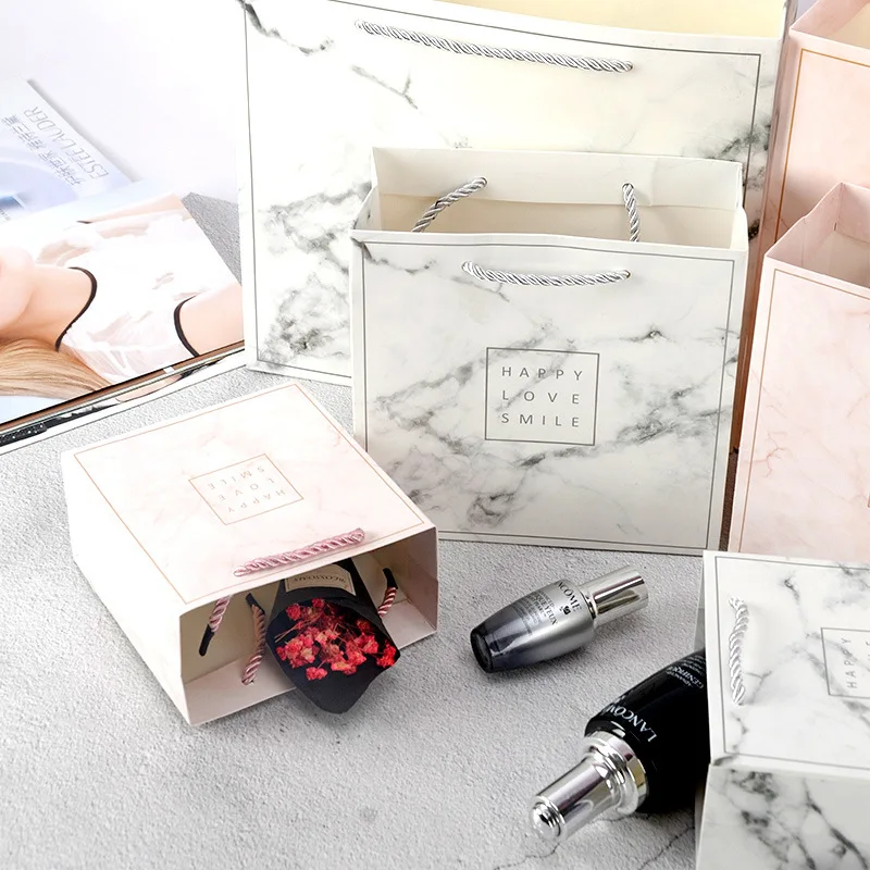 1 шт. Мраморная бумага подарочные пакеты одежда праздничные подарки Портативная