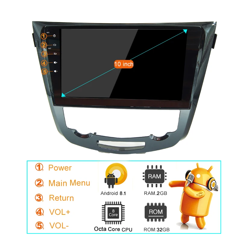 YAZH 2 Din Gps навигация Android Автомагнитола стерео для Nissan Qashqai X trail 2013 2014 2015 2016 2017 8