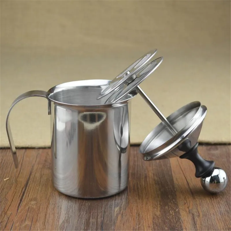 

New 400ml Stainless Steel Milk Frother Double Mesh Milk Creamer Milk Foam Hot Sale Perfect