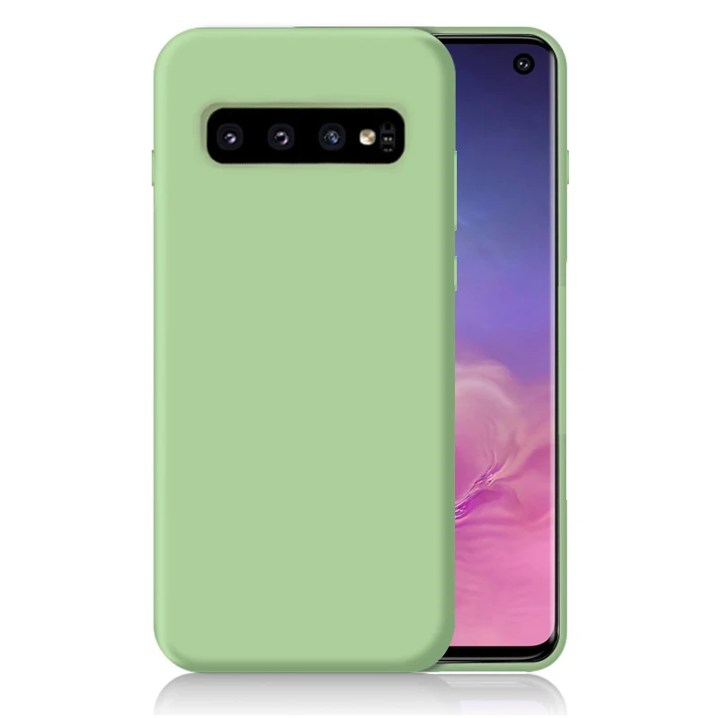 CHYI настоящий Жидкий чехол для samsung Galaxy s8 s9 s10 note10 plus чехол для телефона мягкий силиконовый чехол для samsung a50 a70 a20e m30s - Цвет: Небесно-голубой