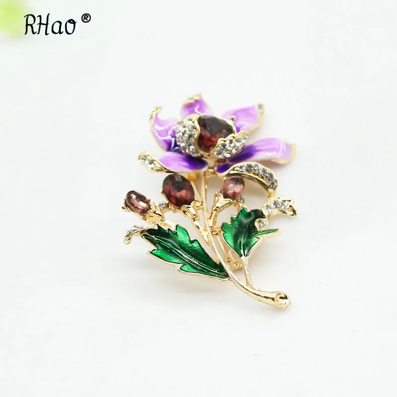 Enamel Sun Flower Crystal Brooches Rhinestone Brooch Pin Fashion Jewelry Coat Dress Corsage Bijouterie Broches Gift | Украшения и