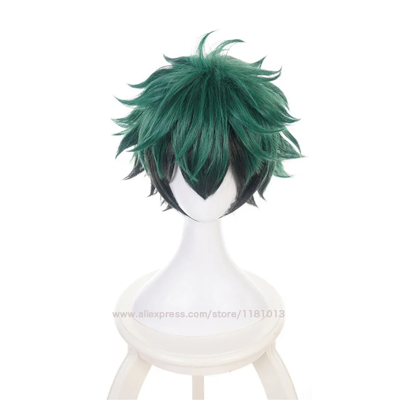 Boku no Hiro Akademia Izuku Midoriya короткий парик My Hero Academy Deku зеленый и черный косплей парик+ парик шапка - Цвет: Izuku Midoriya