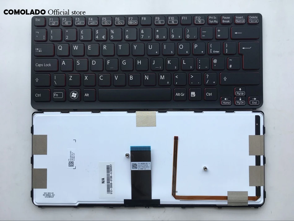 Британская клавиатура для Sony Vaio SVE 14 SVE14 SVS14 SVE14A с подсветкой белой и черной рамкой