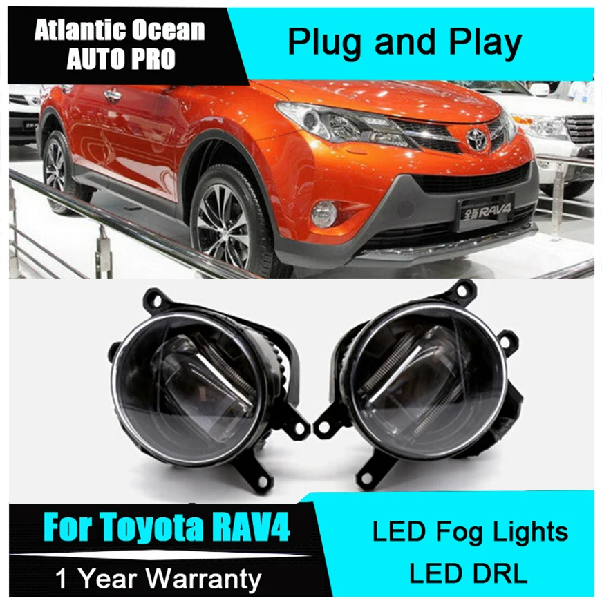 Авто Pro автомобильный Стайлинг светодиодный Противотуманные фары для Toyota RAV4 DRL с