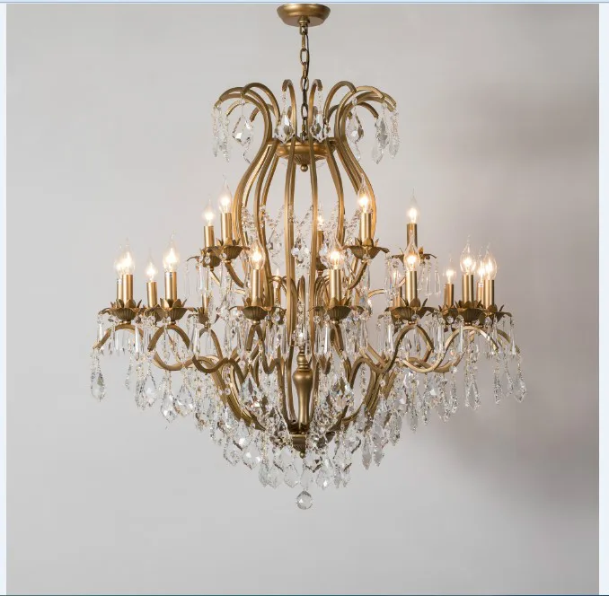 Винтаж хрустальная люстра Nordic Black Hotel люстра свечи Кухня Cristal Pendentes из Гостиная освещения