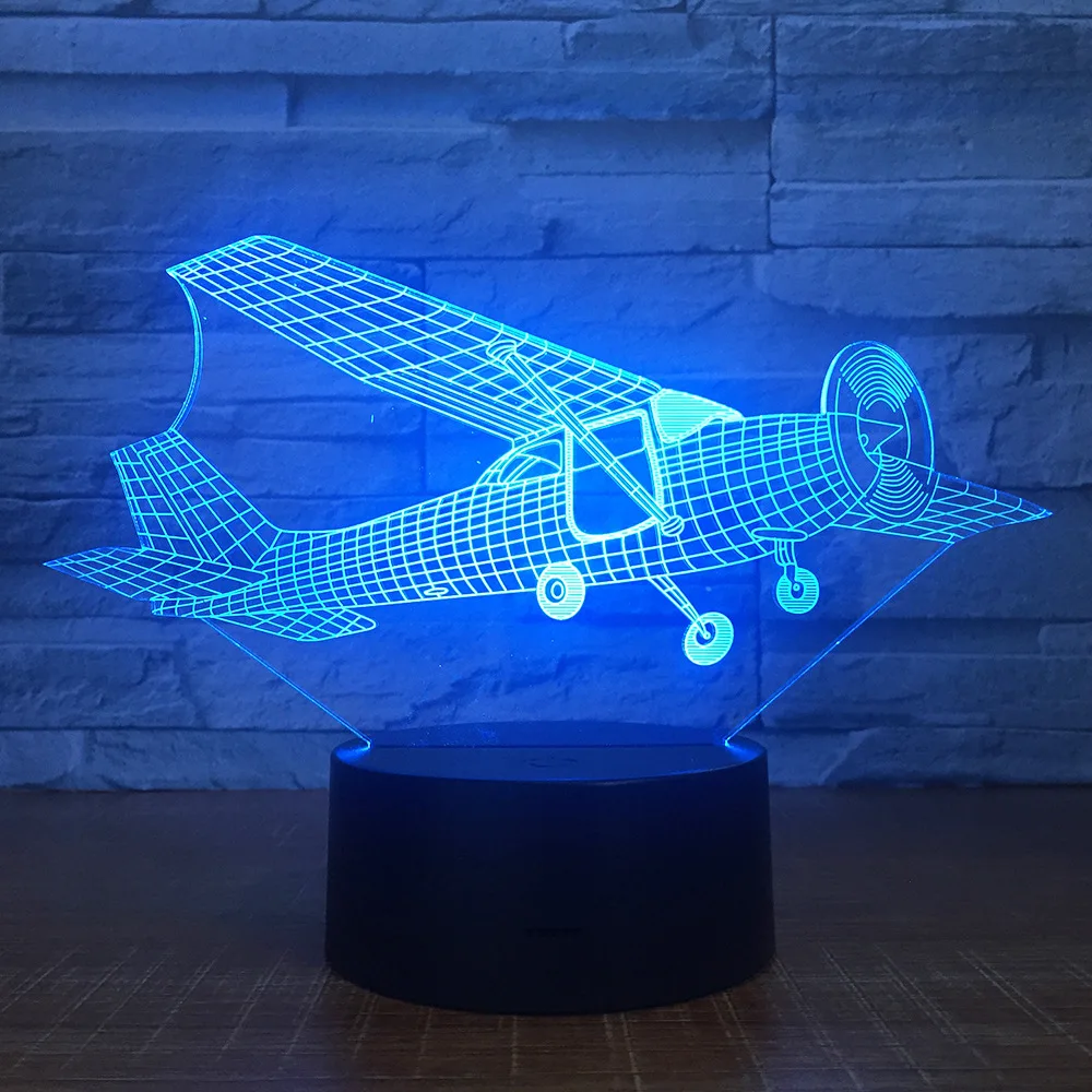 3d-светодиодный ная лампа с пландером сенсорный ночник изменением 7 цветов