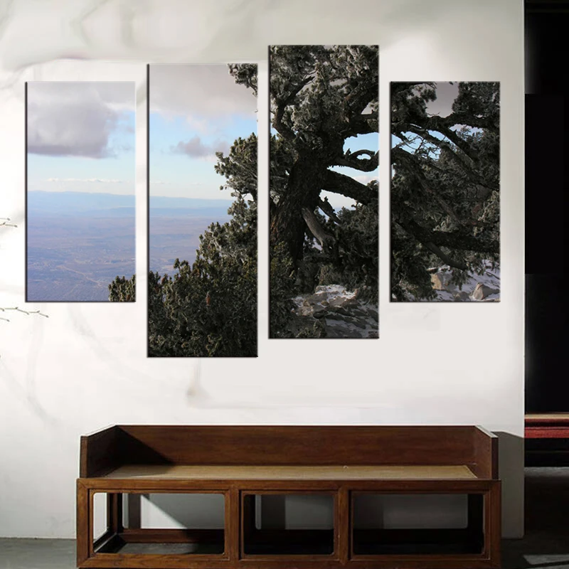 4 шт./компл. Настенная картина с изображением прибрежных деревьев для украшения