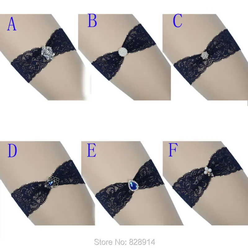 Новое поступление оригинальный дизайн темно-синие свадебные кружевные подвязки