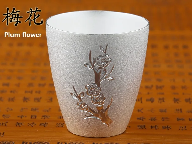 Бокал для вина из чистого серебра 99.9% пробы небольшой матовый высококлассный