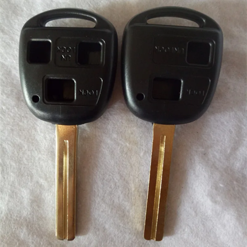 

10PCS Replacement Remote Car Key Case For LEXUS IS200 GS300 LS400 RX300 2/3 Button Remote Key Shell 3 button TOY40 LONG 45MM