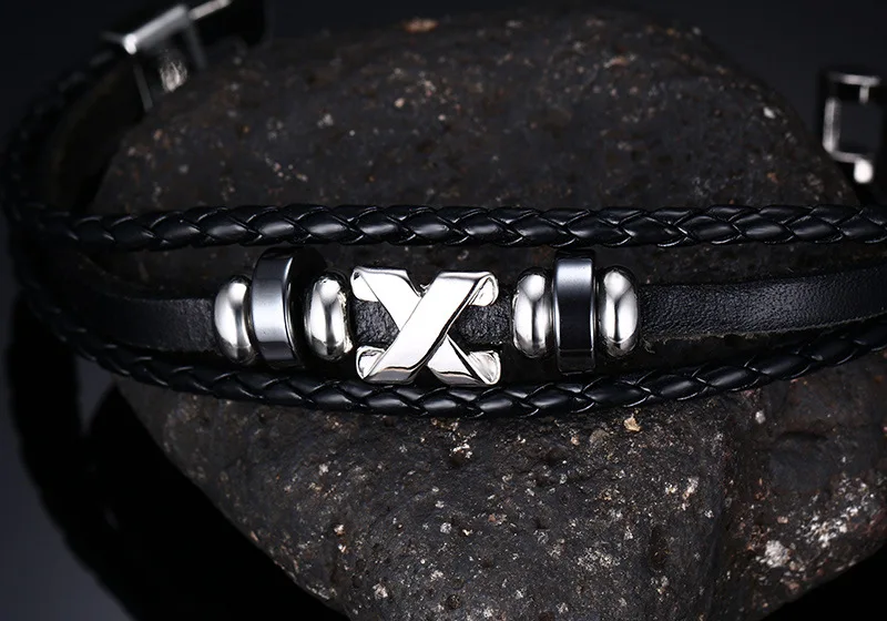 Винтажный кожаный браслет из натуральной ПУ бижутерия унисекс для девушек и