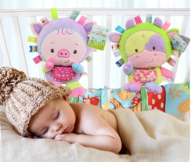 Погремушки для младенцев Bibi мягкая плюшевая кукла кролик свинка корова детская