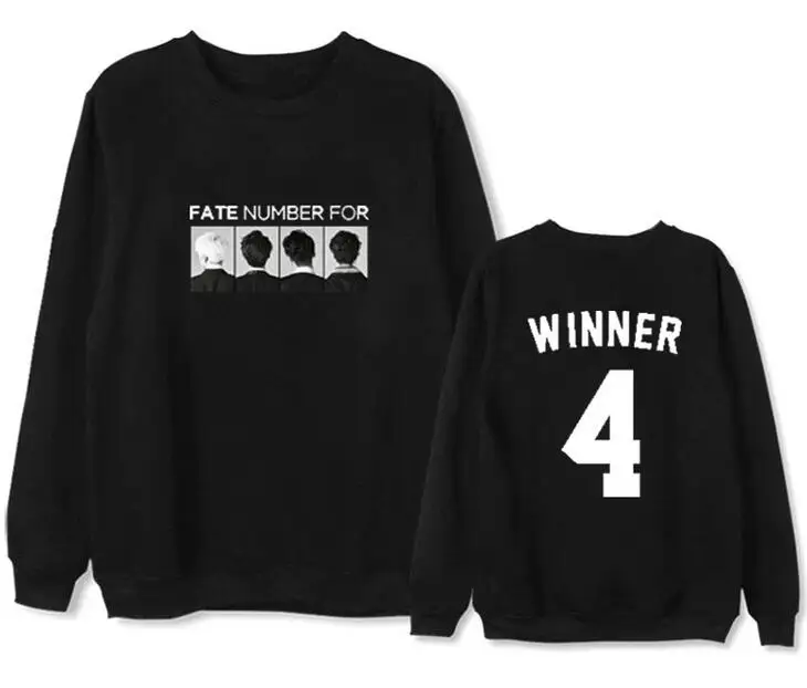 Новый альбом Winner с надписью fate number для принта пуловер круглым вырезом свитшот