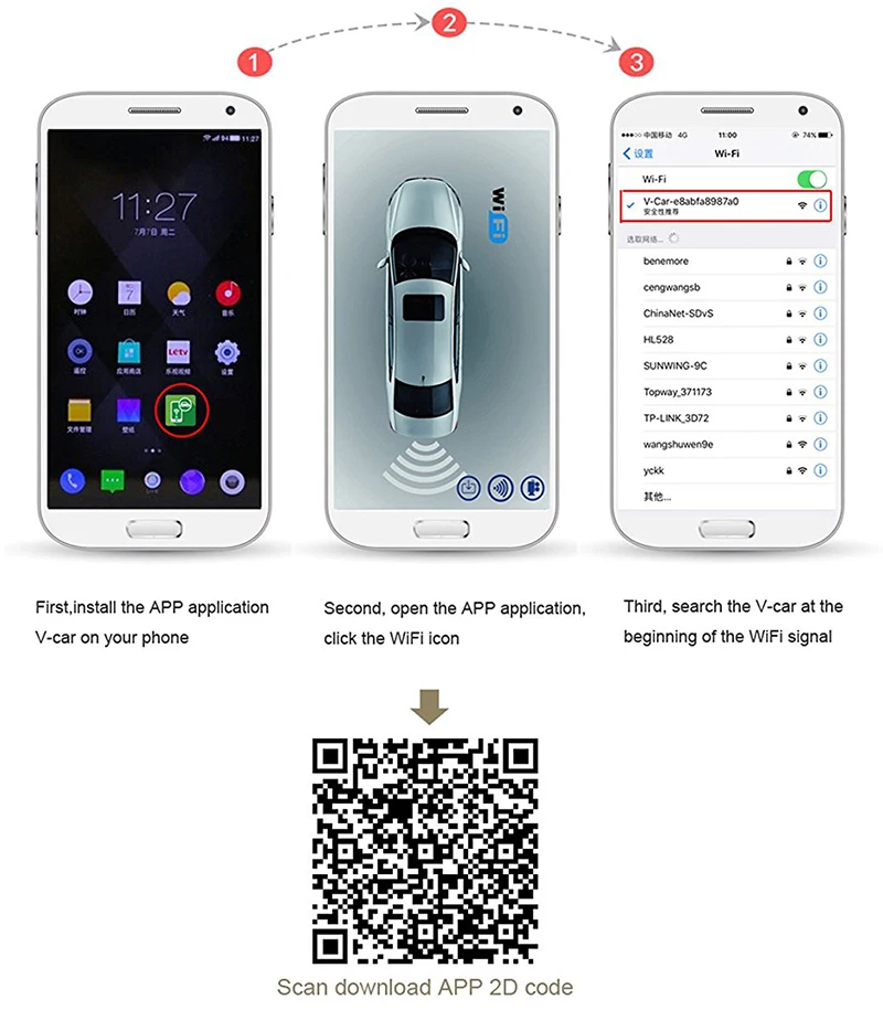 Приложение wifi Автомобильная камера заднего вида Беспроводная для Ford Focus 2012 2013 для Focus 2 Focus 3 камера с ручкой багажника с питанием для Android IOS