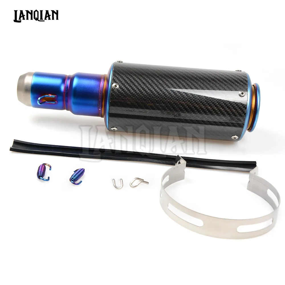 Универсальный углеродное волокно Мотоцикл Скутер модифицированный глушитель