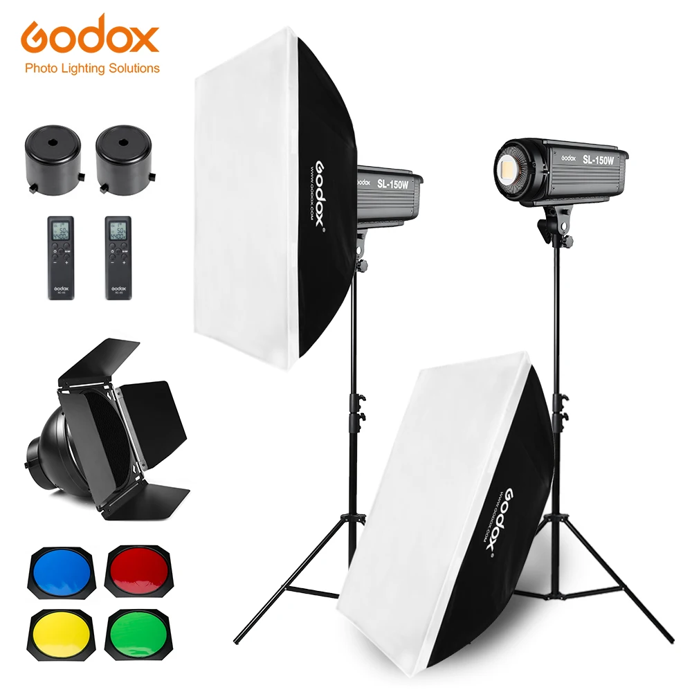 Студийный светодиодный светильник Godox для фото и видео студийный 2x150 Вт с