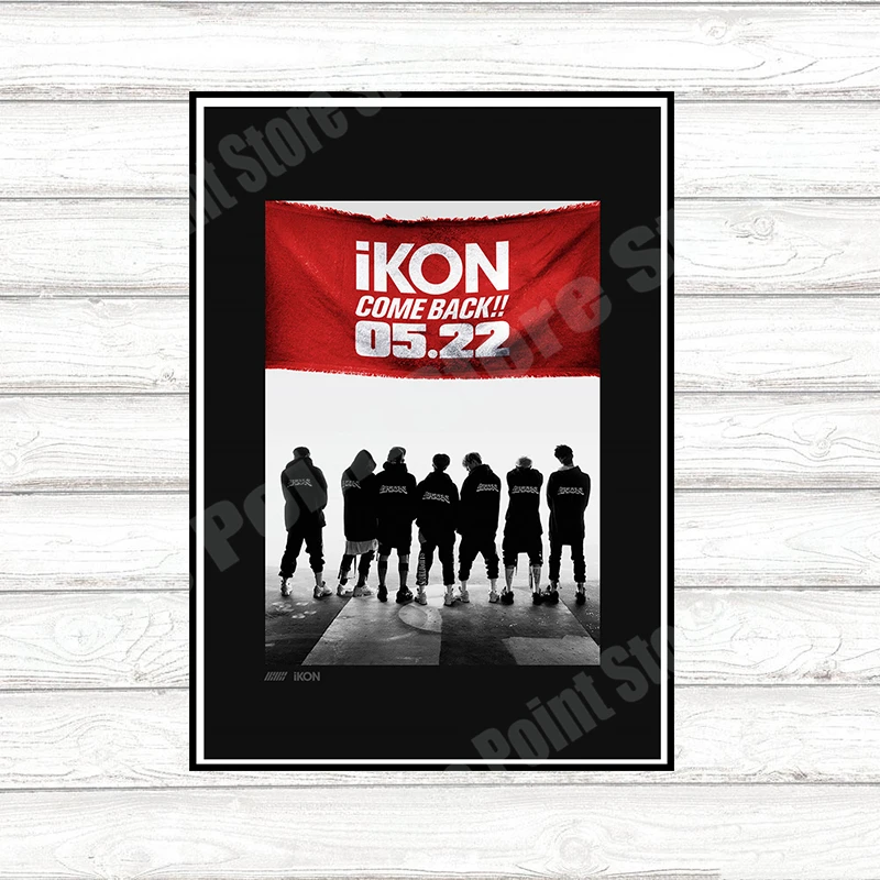 KPOP IKONIGHT корейские мужские бумажные плакаты с покрытием ремешком постеры