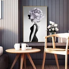 Абстрактная женщина, цветок, высокое качество, печатная Картина на холсте, настенные художественные принты, постер, картина для гостиной, домашний декор в скандинавском стиле