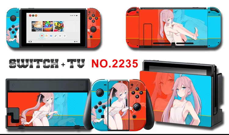 Для nintendo Switch Pain sticker консоль Dock Joy Con полное покрытие цветной бумажной кожи Закаленное стекло протектор экрана от 2000-2305