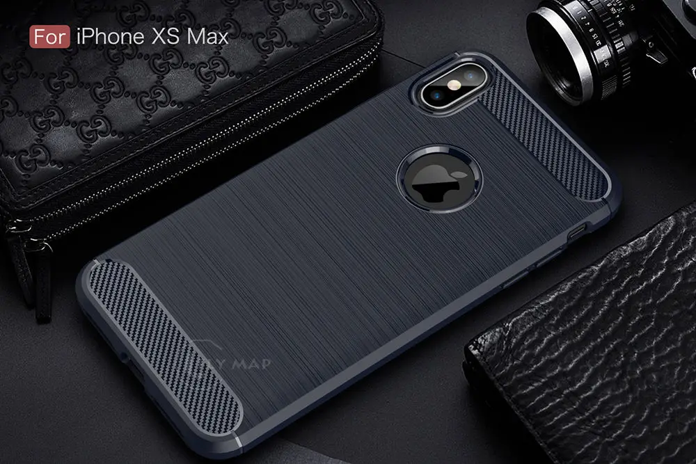 Чехол из ТПУ для Apple iPhone XS/XsMax/XR Мягкий силиконовый чехол углеродного волокна