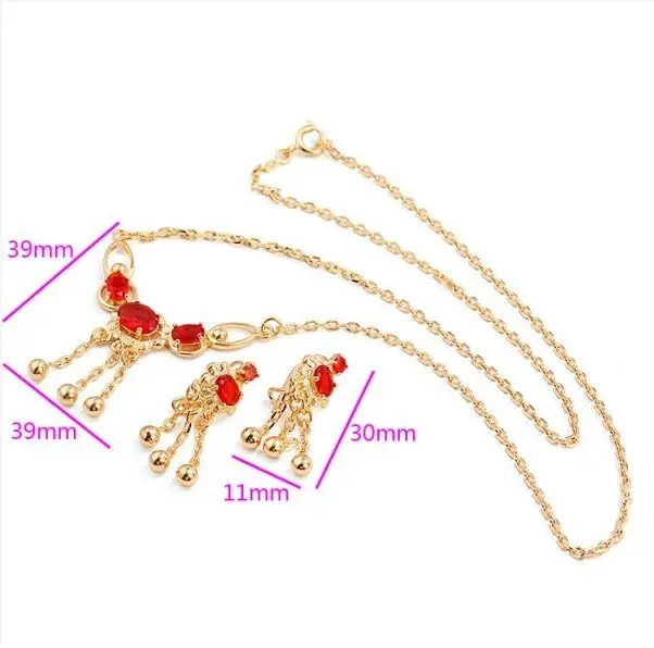 Набор ювелирных изделий MxGxFam в стиле ретро (18 с красными камнями)|fashion jewelry set|jewelry