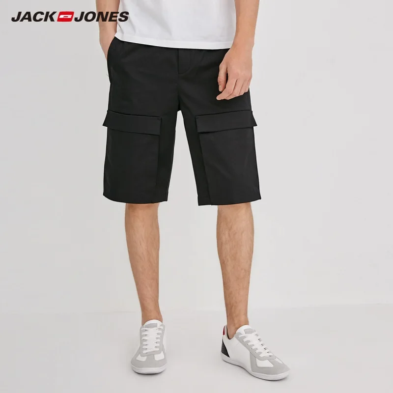 JackJones мужские хлопковые чистый цвет подходят Повседневные Шорты C | 218215501 Мужская