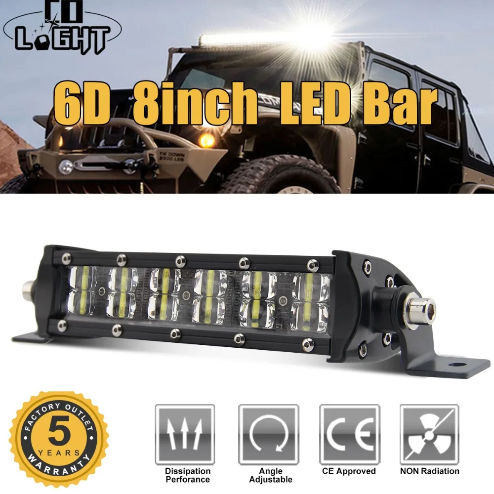 CO LIGHT 6D светодиодный рабочий свет бар 30 Вт 36 Вт комбинированный светодиодная балка для внедорожников свет для мотоцикла Лодка 4WD 4x4 грузовик ATV авто Вождение работа лампа