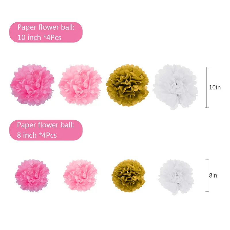 1 комплект год украшение на день рождения розовая бумага флаг бумажная кисточка