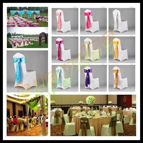 

200pcs wedding party hotel chair back flower bow satin chair back yarn decorative ribbon flower
