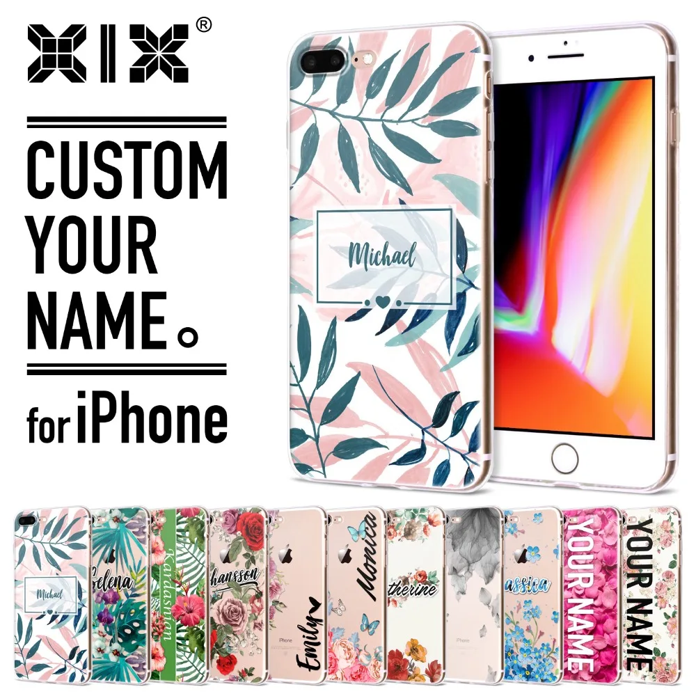 

XIX DIY Case for iPhone 5 6 7 8 Plus XS 11 Pro Max XR Customized Soft TPU Cover for iPhone 7 Case Name Custom for iPhone X Case