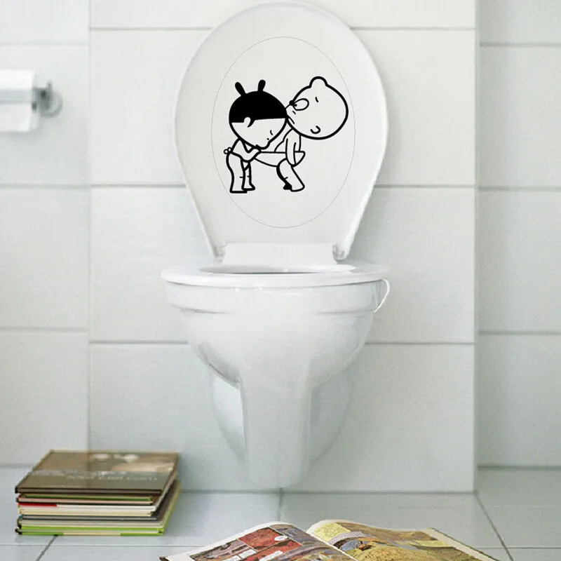 Home Decor ТУАЛЕТ Стикер Стены Плакат Пьедестал Пан Крышка Наклейки Туалет Стул Комод