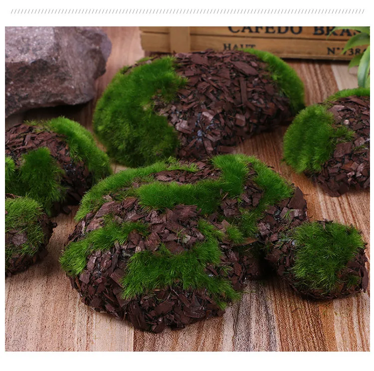 6 шт./1 упаковка деревянный чип зеленая пена поддельный камень DIY искусственные камни покрытые мхом трава растение для домашнего сада Декор Пейзаж