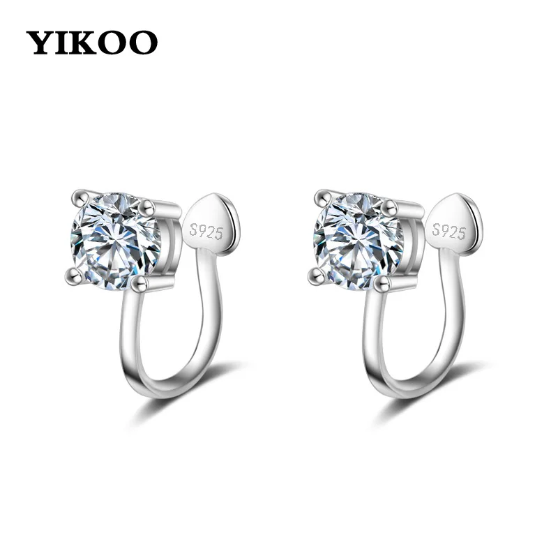 1 Pair Elegant Women 4mm/6mm Zircon Clip Earrings Ear bone clip No Pierced boucle d'oreille Bijoux | Украшения и аксессуары