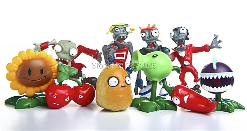 

10pcs/set DIY PVC Plants vs Zombies Generation 1 PVZ Action Figures Collection Model Toys Dolls