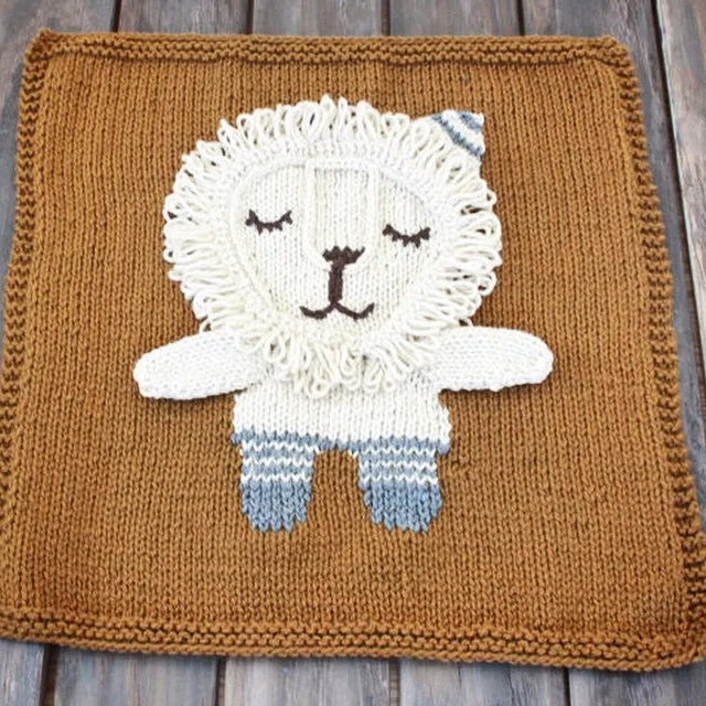 3D мультфильм ручной работы нить одеяло коврик в виде животных Мягкие Дети