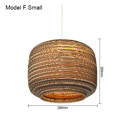 Model F Small Креативная винтажная бумажная лампа-кулон соты, украшение для внутреннего бара, Освещение E27, держатель лампы 110-240 в - Цвет корпуса: Model F Small
